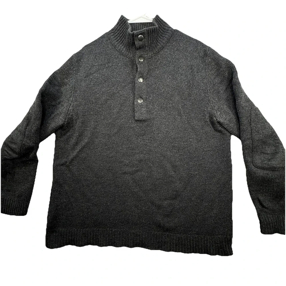 Banana Republic Lambswool Cashmere Knit Henley Pullover Sweater‎ Men's Sz Large